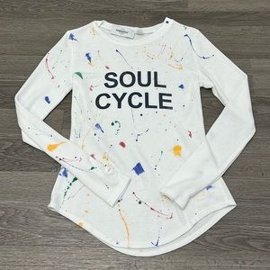 Soul Cycle Girls Long Sleeve Splatter Paint Shirt - size 8